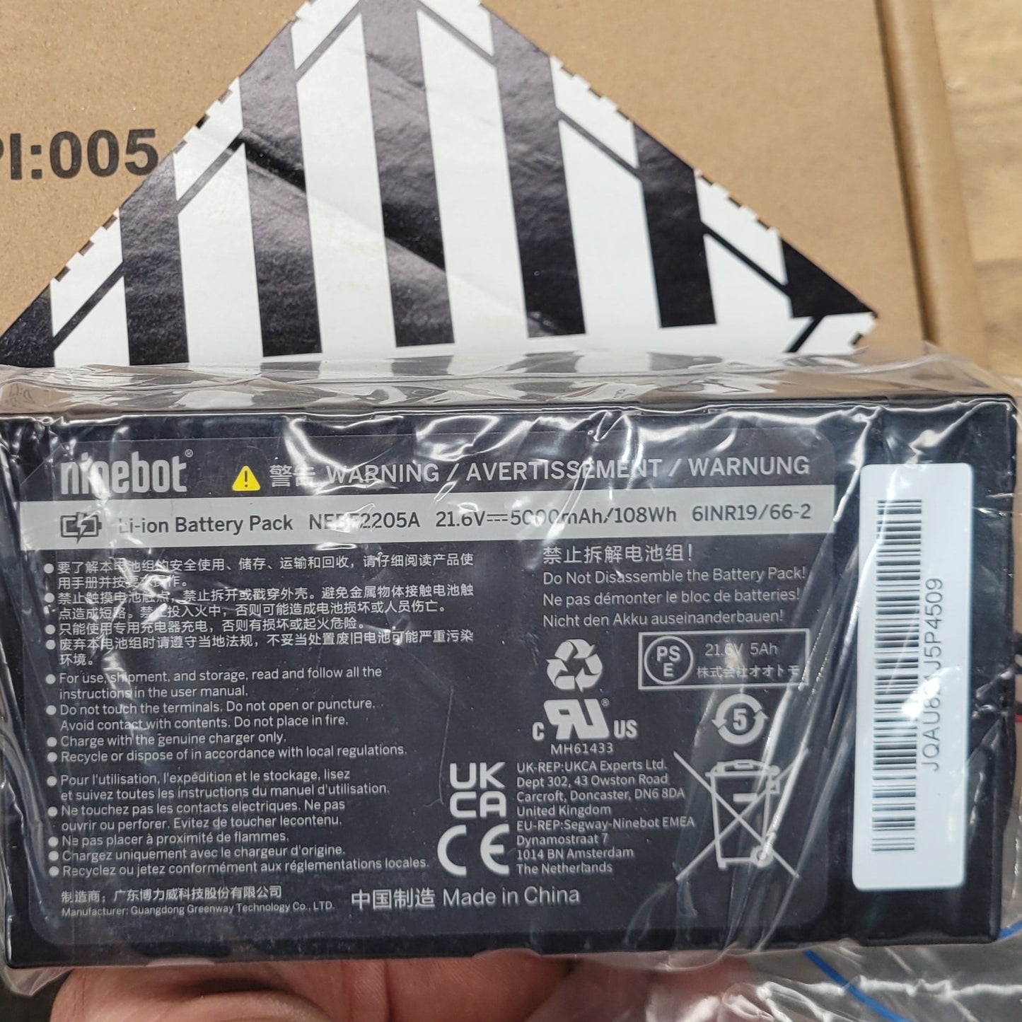 21.6V 5000mAh Segway Ninebot C15 C20 E-Scooter Battery