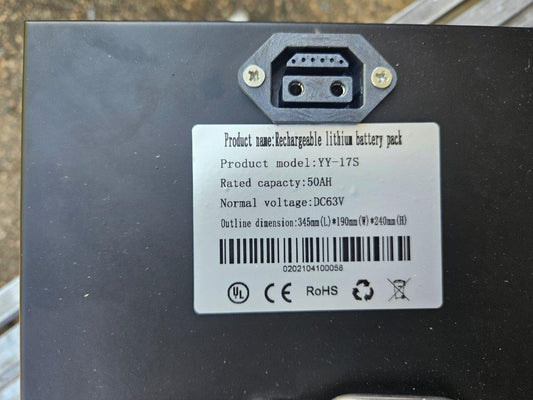 New 50AH YY-17S 63V lithium-ion battery for E-Moped and Charger
